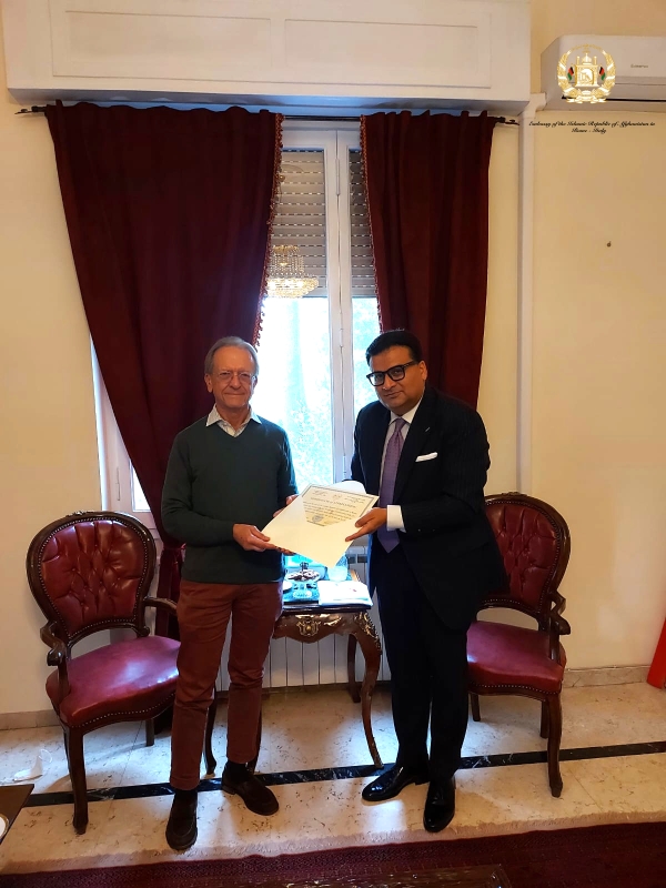 Ambassador of Afghansitan met with President of Emergenza Sorrisi and President of International Help