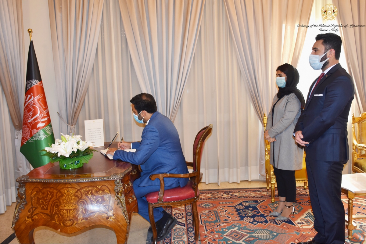 The Embassy of Afghanistan in Rome opened the book of condolences on 4th and 5th of November